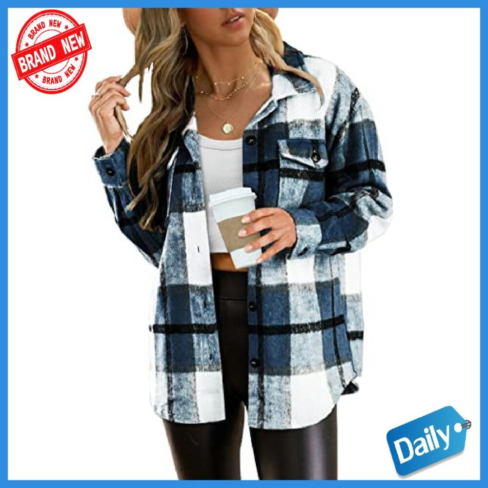 Soft Flannel Shacket Plaid Button Down Shirt Midw… - image 2